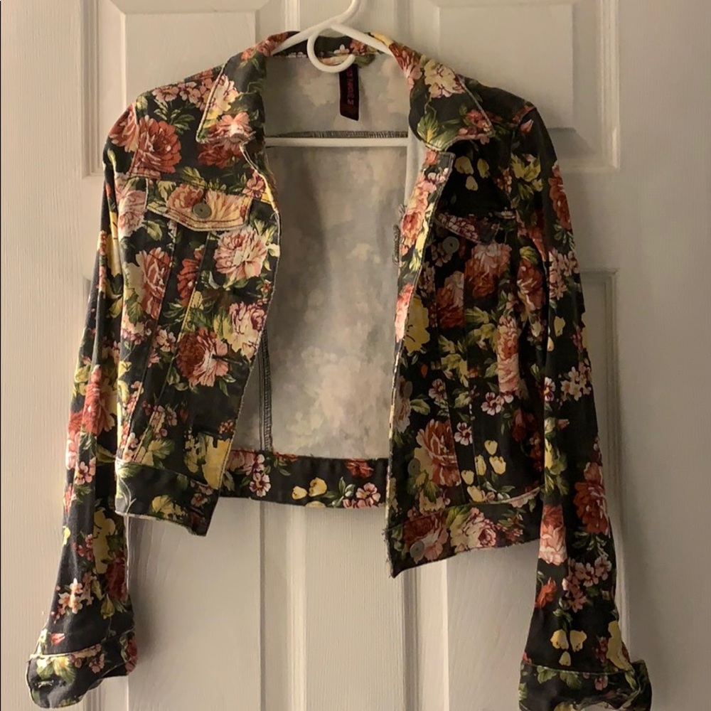 Floral jean jacket